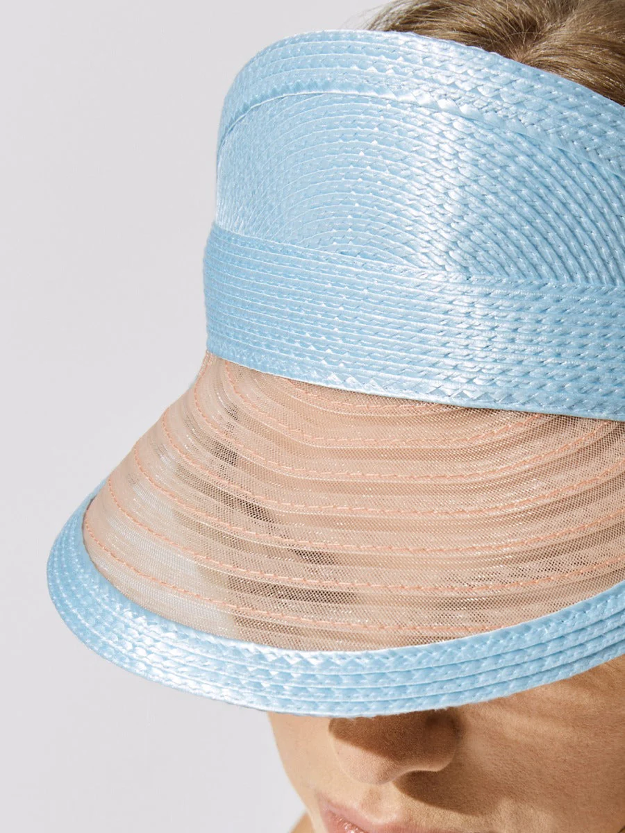 Vicky Woven Sun Visor - Blue - Image 3