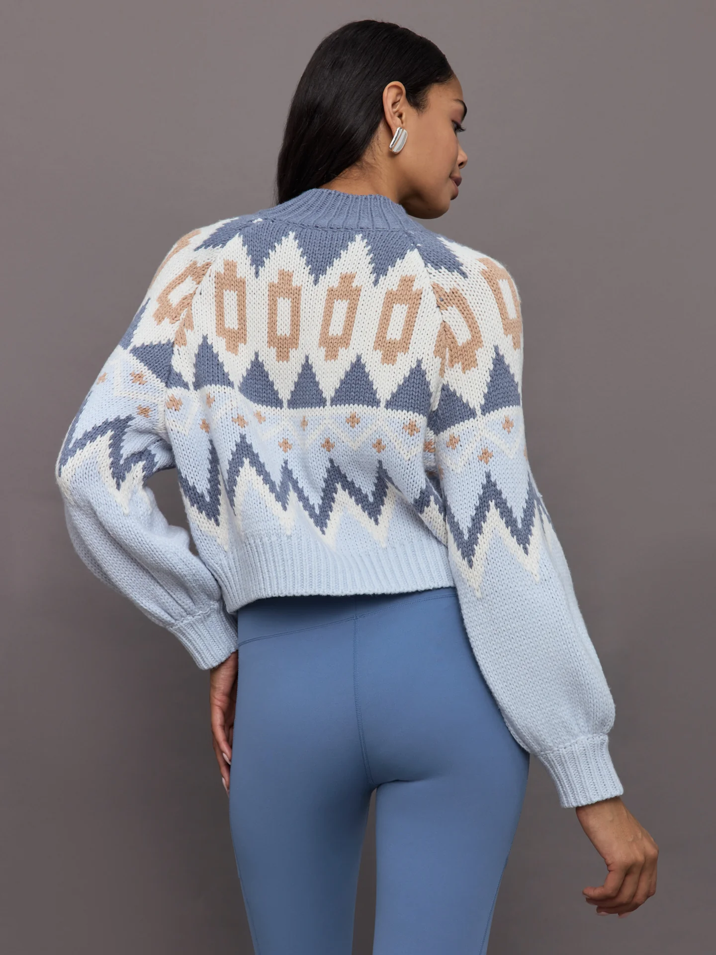 Victoria Fair Isle Zip Bomber Jacket - Arctic Ice Multi - Image 4