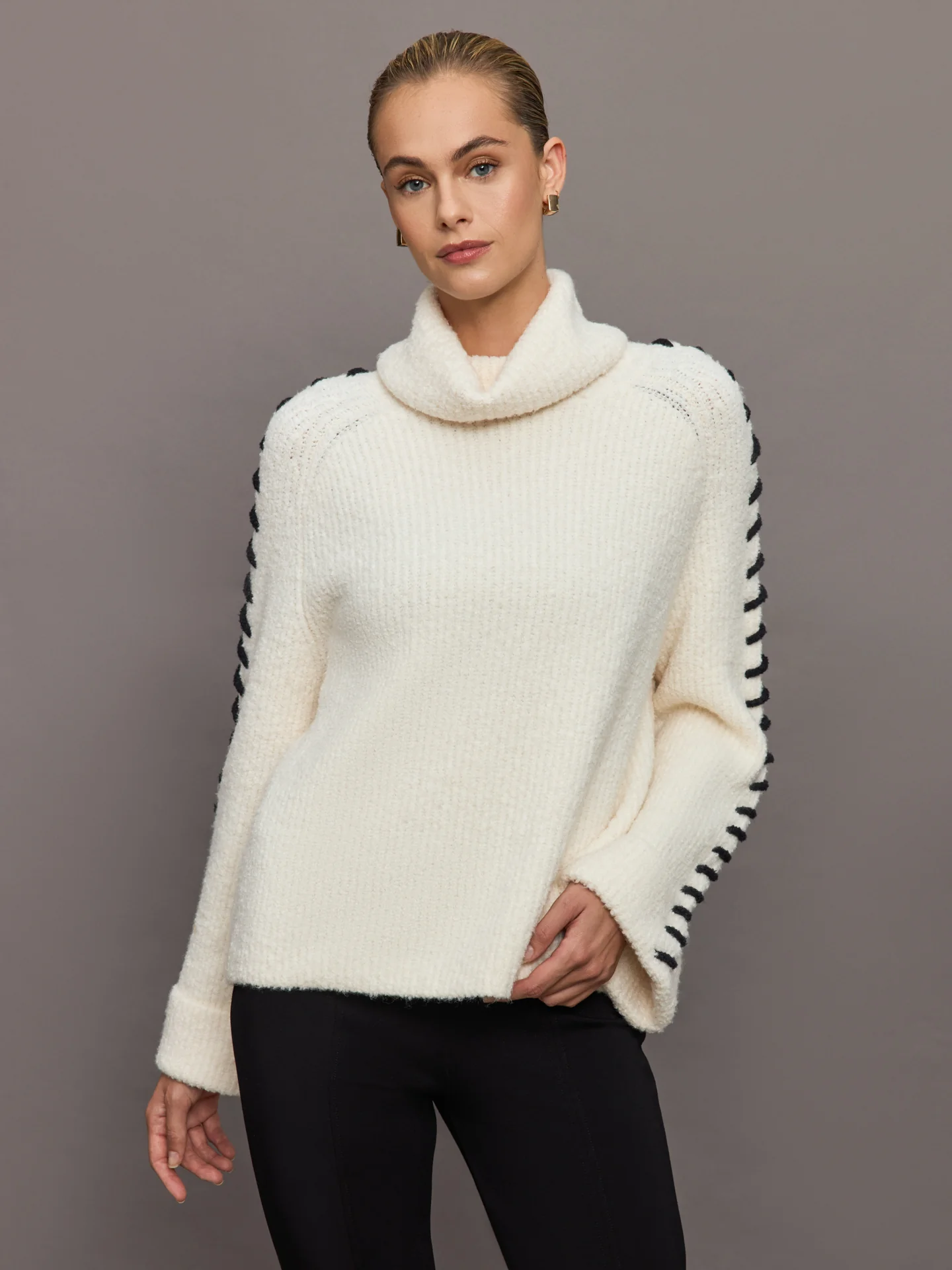 Vida Boucle Whip Stitch Pullover - Sea Salt Multi - Image 2