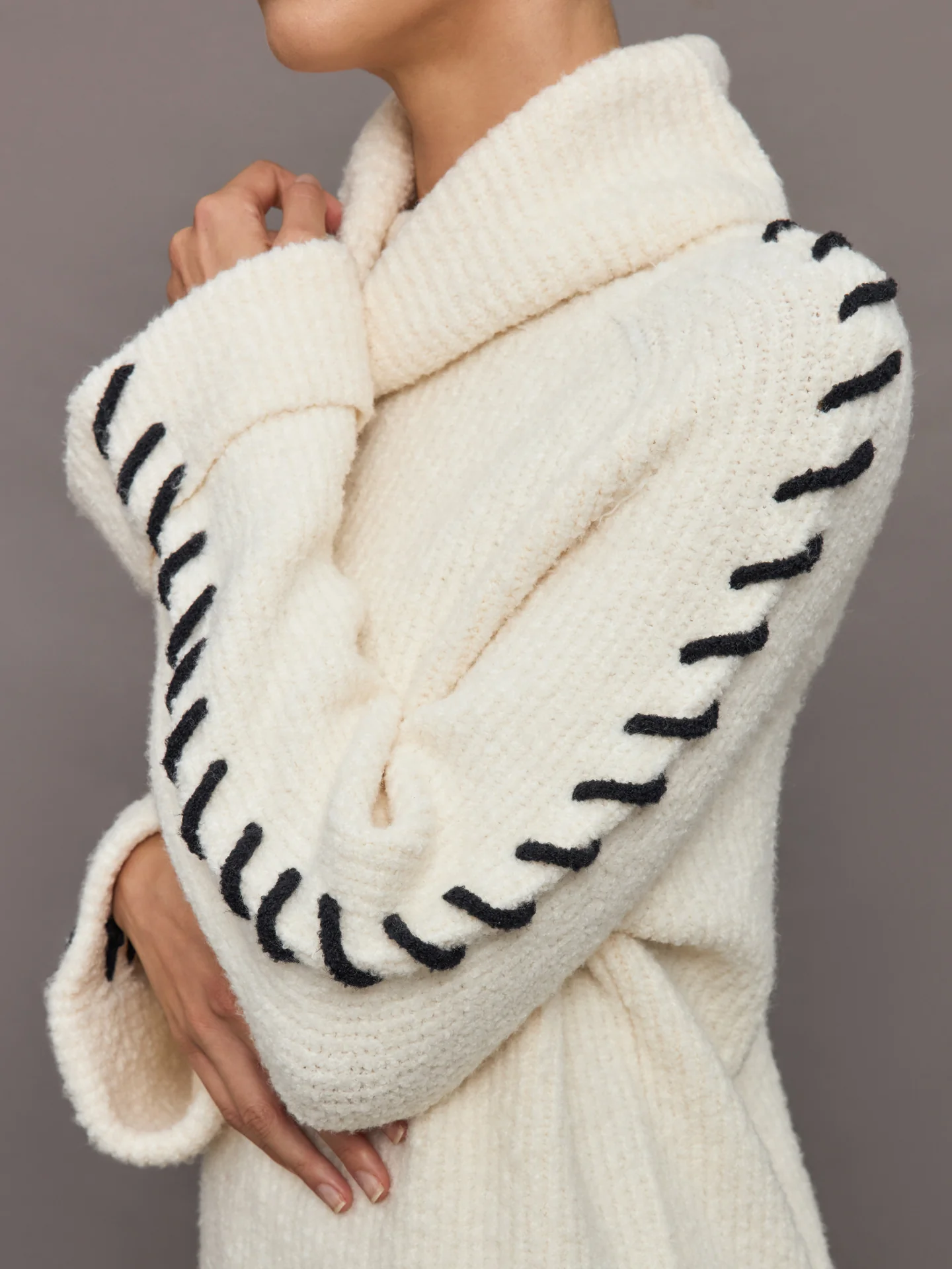 Vida Boucle Whip Stitch Pullover - Sea Salt Multi - Image 3