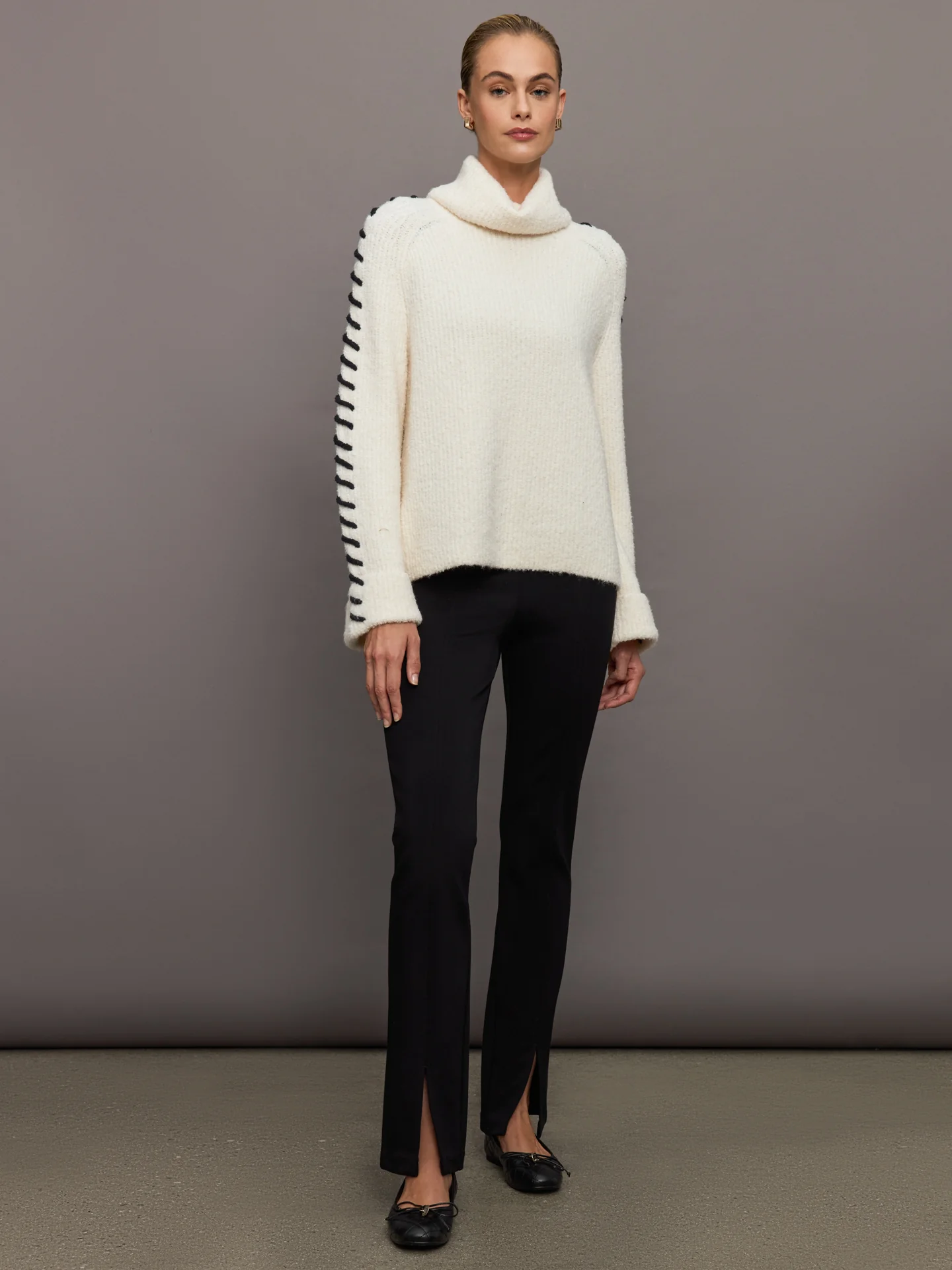 Vida Boucle Whip Stitch Pullover - Sea Salt Multi - Image 5