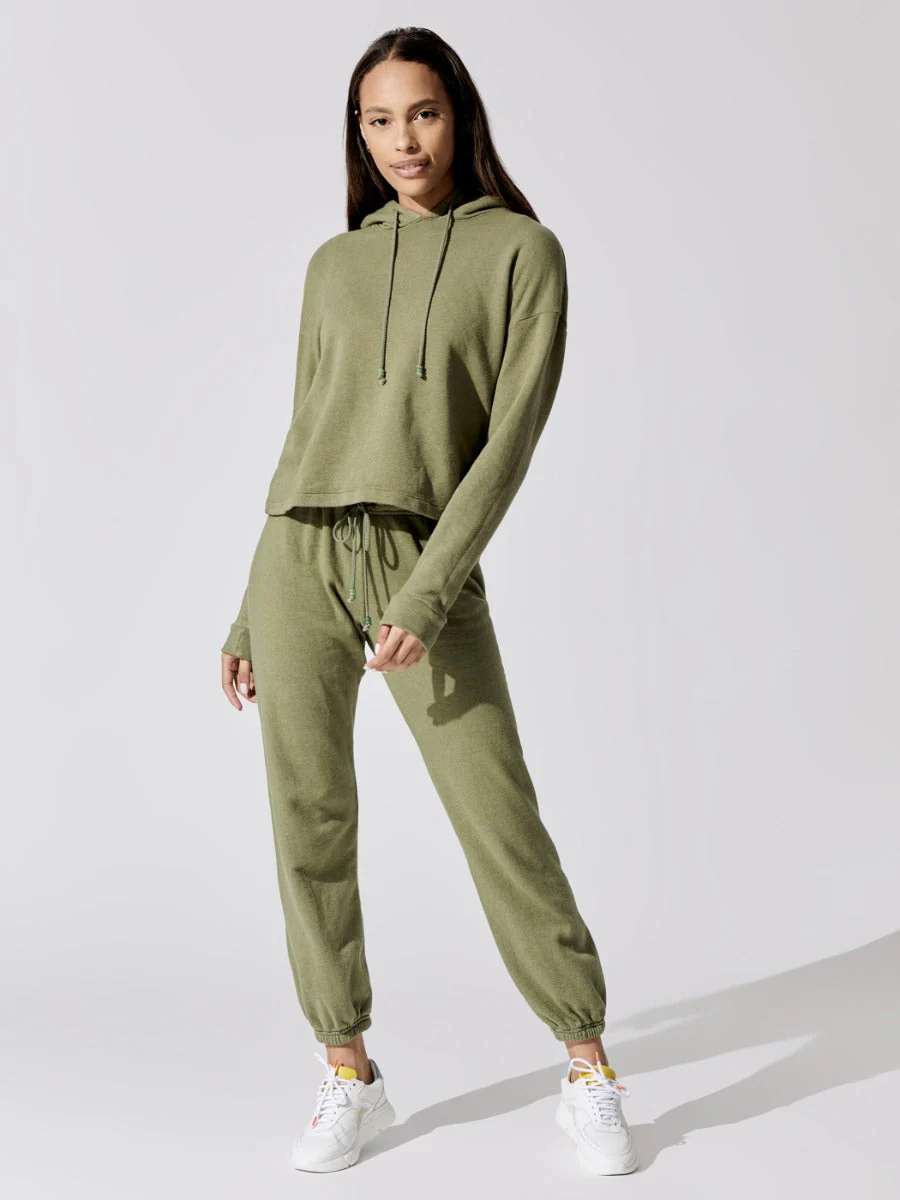 Vintage Fleece Gem Hoodie - Basil With Jade - Image 3