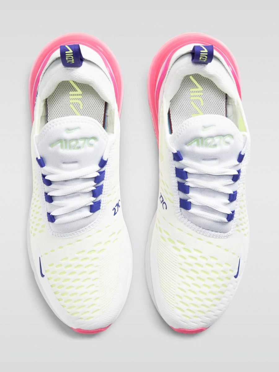 W Air Max 270 - White/Volt-Pink Blast-Indigo Burst - Image 3