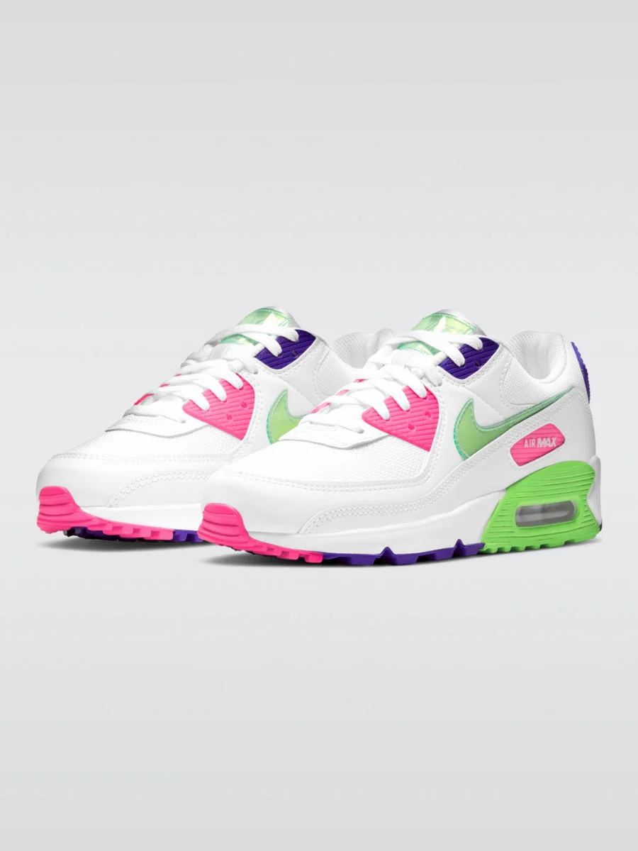 Air Max 90 Sneaker - White/Volt-Indigo Burst-Pink Blast - Image 2
