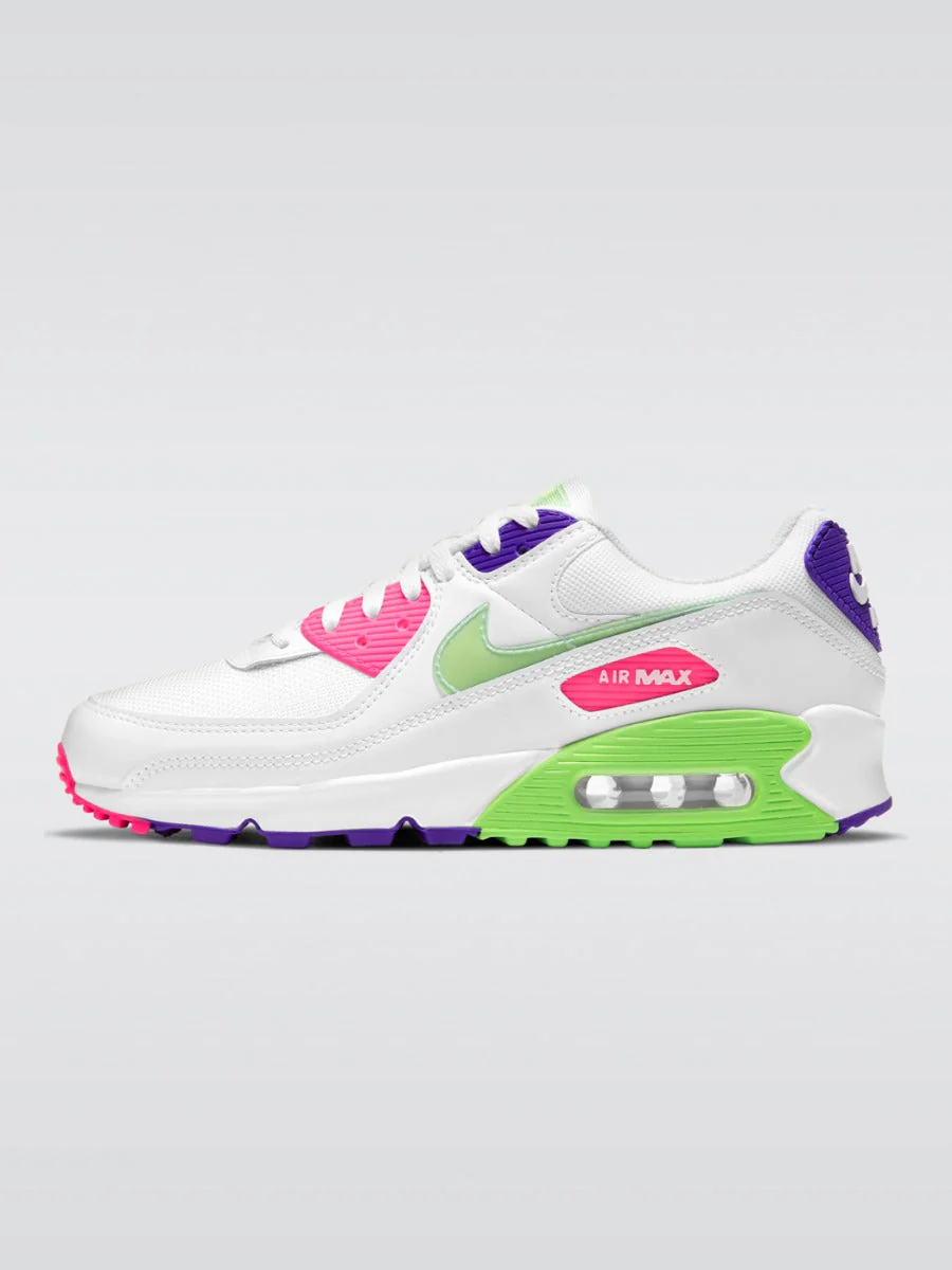Air Max 90 Sneaker - White/Volt-Indigo Burst-Pink Blast - Image 4