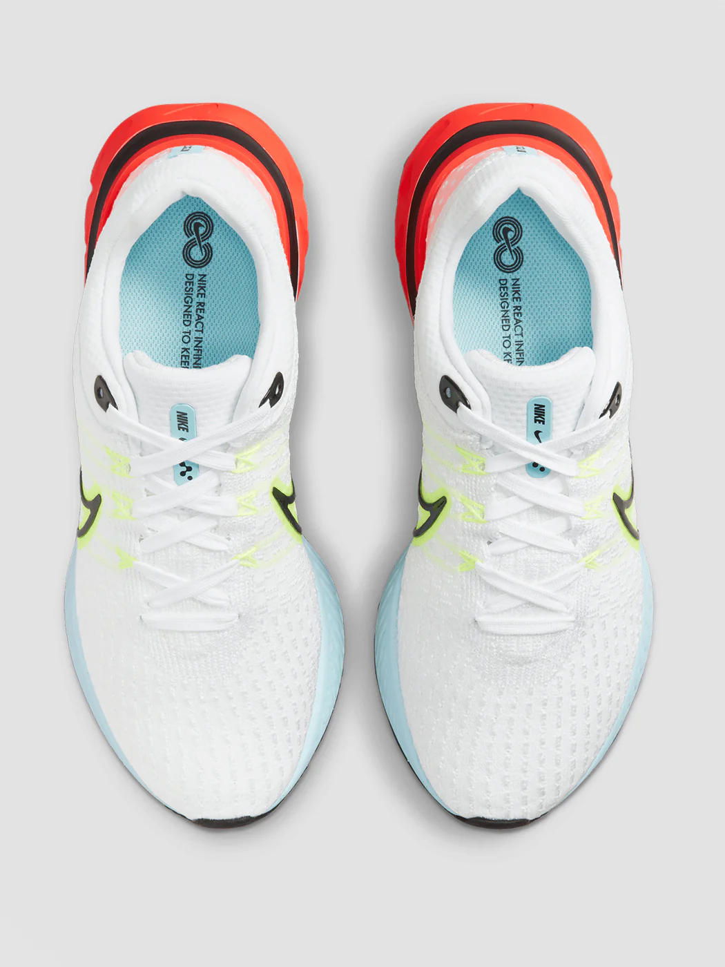 W NIKE REACT INFINITY RUN FK 3 - White/Black-Volt-Bright Crimson - Image 3