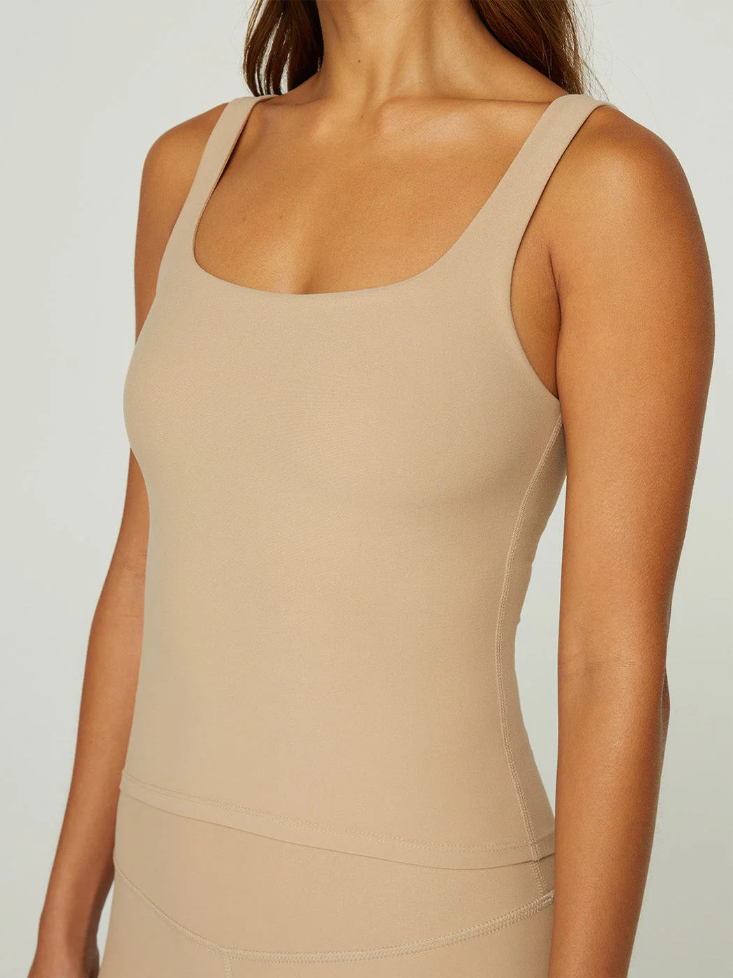 Wide Scoop Bra Tank in Melt - Sandy Tan - Image 3