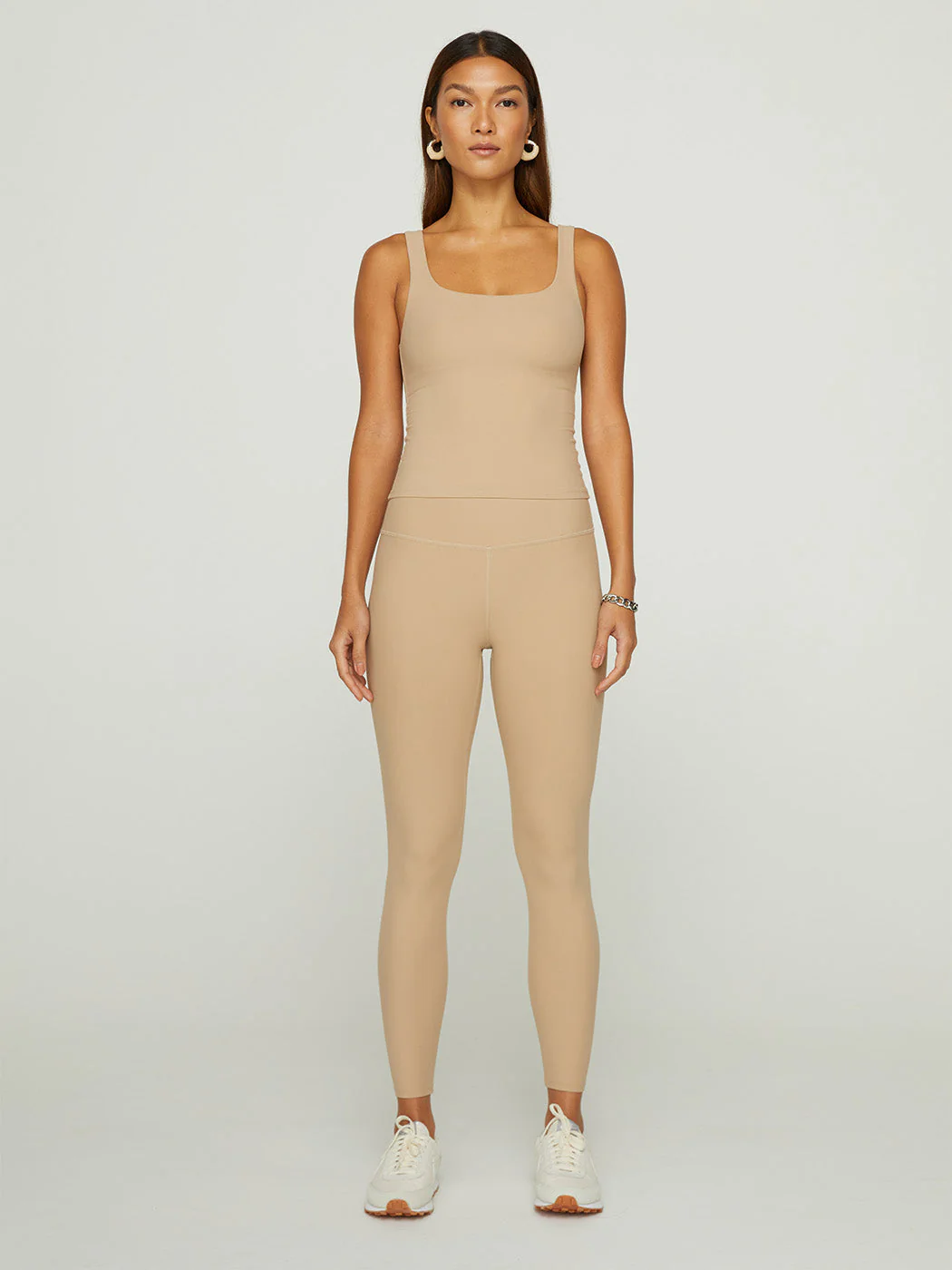 Wide Scoop Bra Tank in Melt - Sandy Tan - Image 4