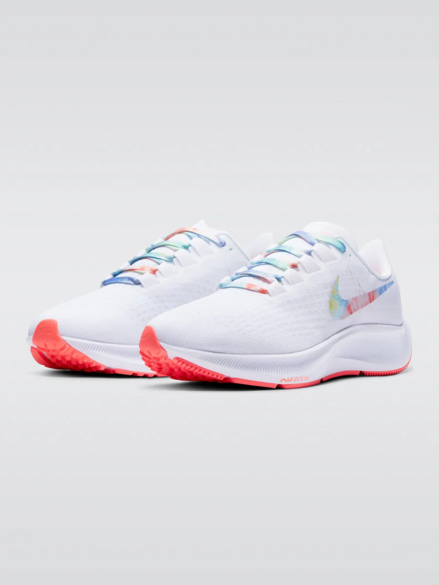 Air Zoom Pegasus 37 Sneaker - White/Multi-Color-Bright Mango - Image 2