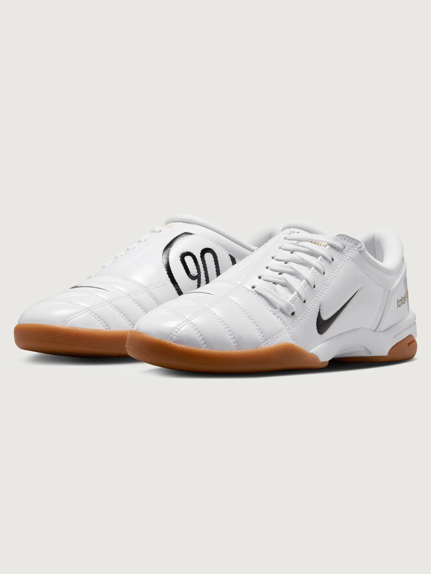 Womens Nike T90 - White/Black-White-Metallic Gold - Image 4