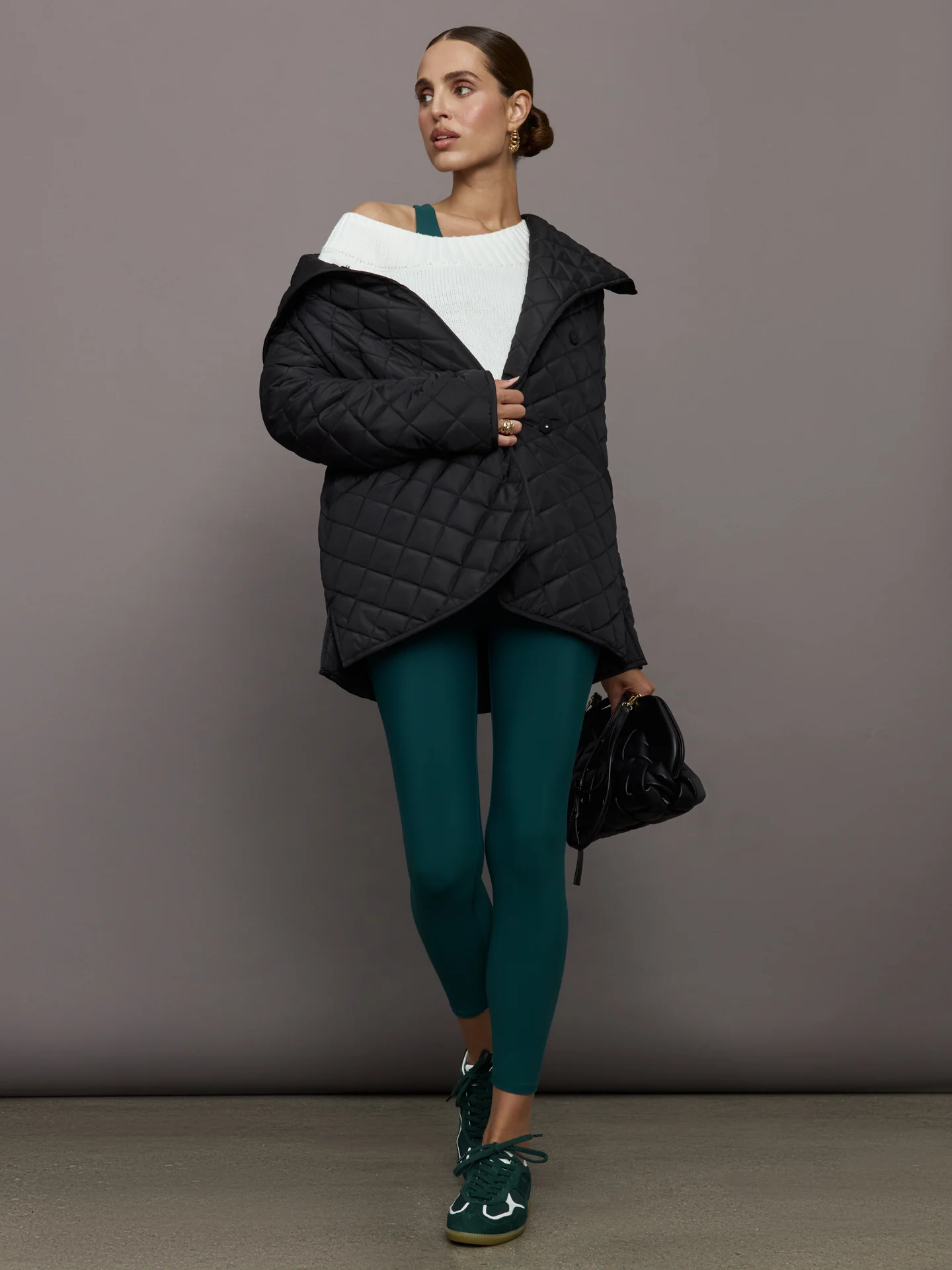 Slouchy Off Shoulder Sweater - Off White - Image 6