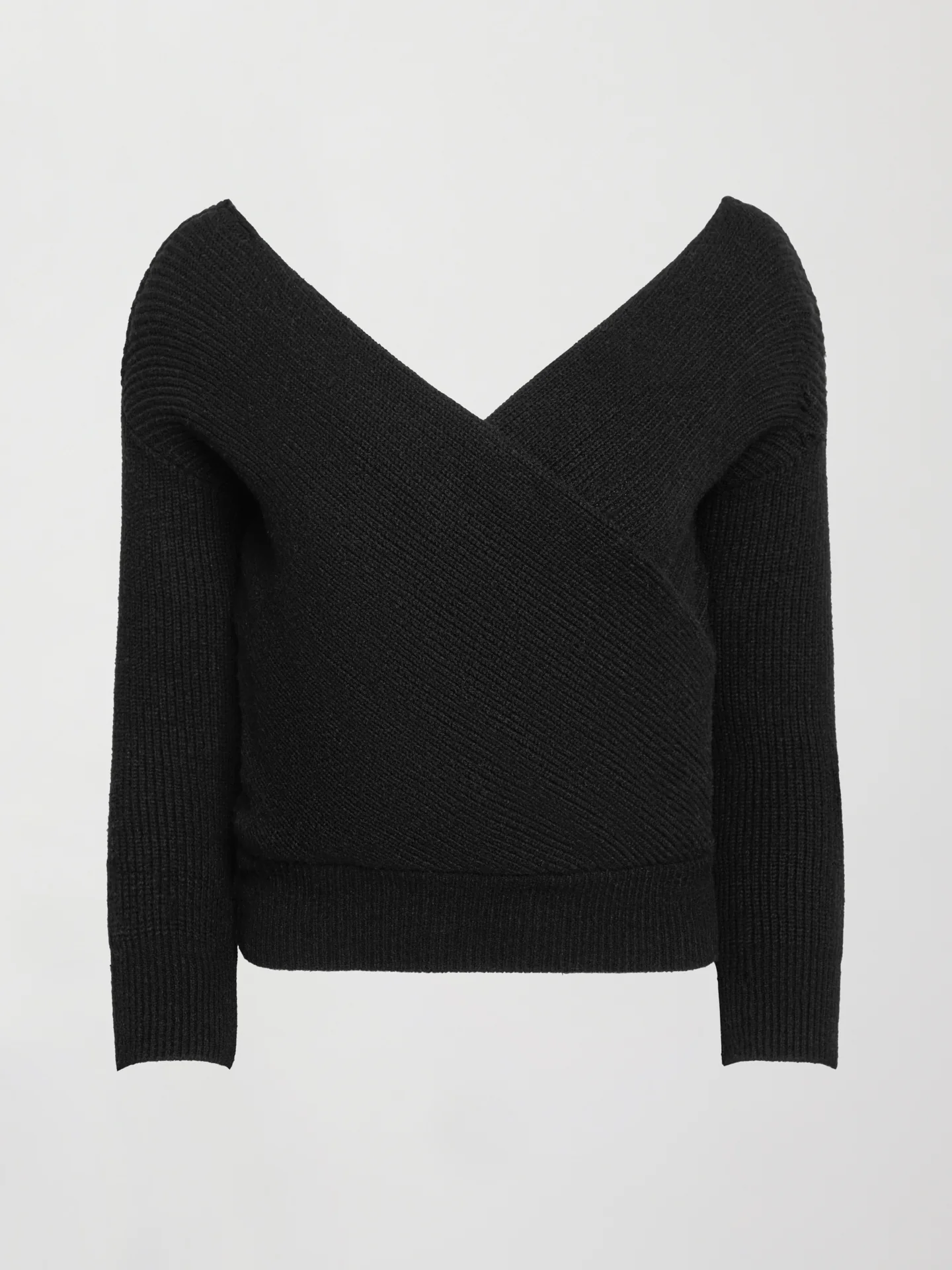 Wrap Sweater - Black - Image 4