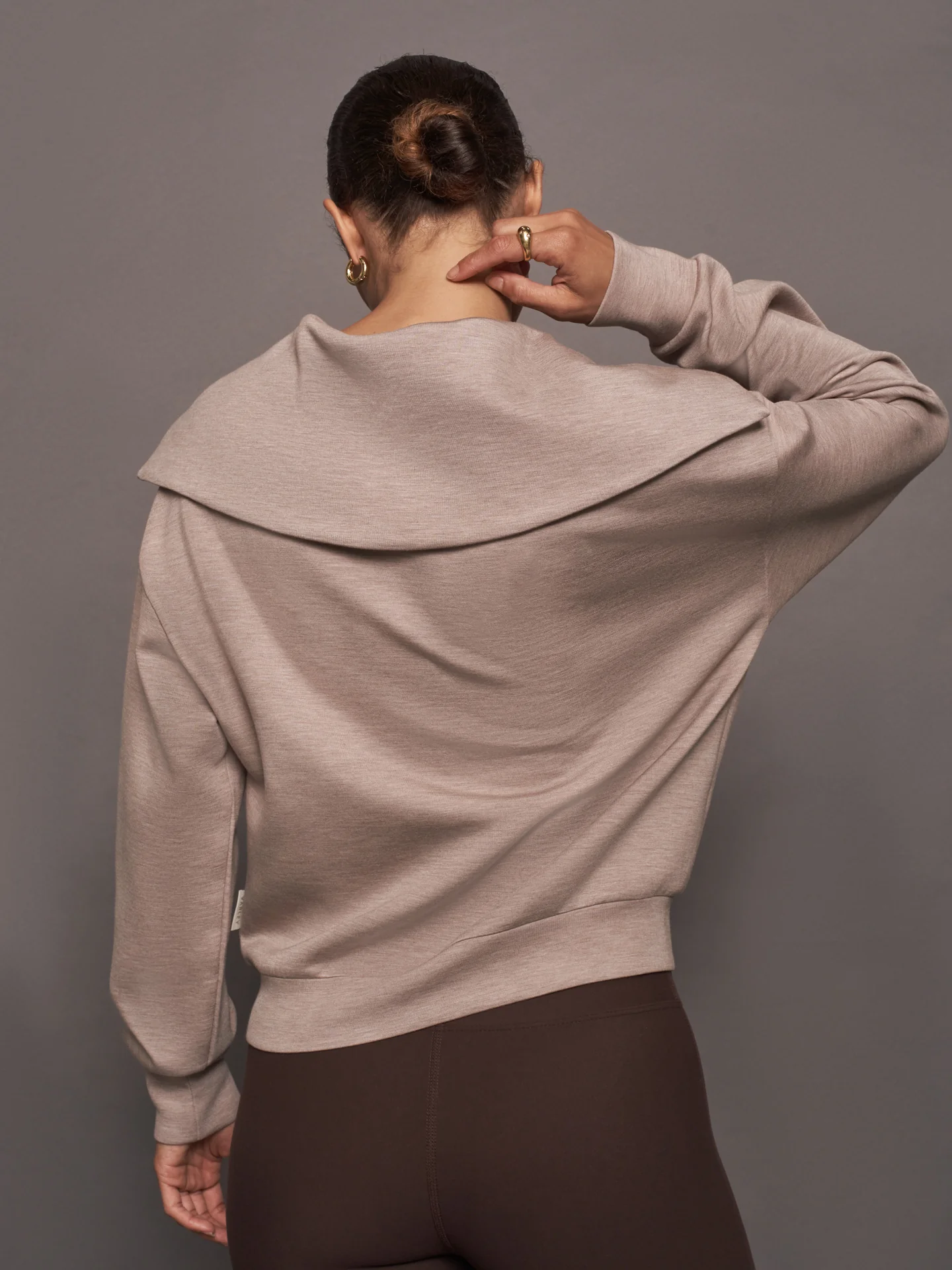 YATES HALF ZIP - TAUPE MARL - Image 3