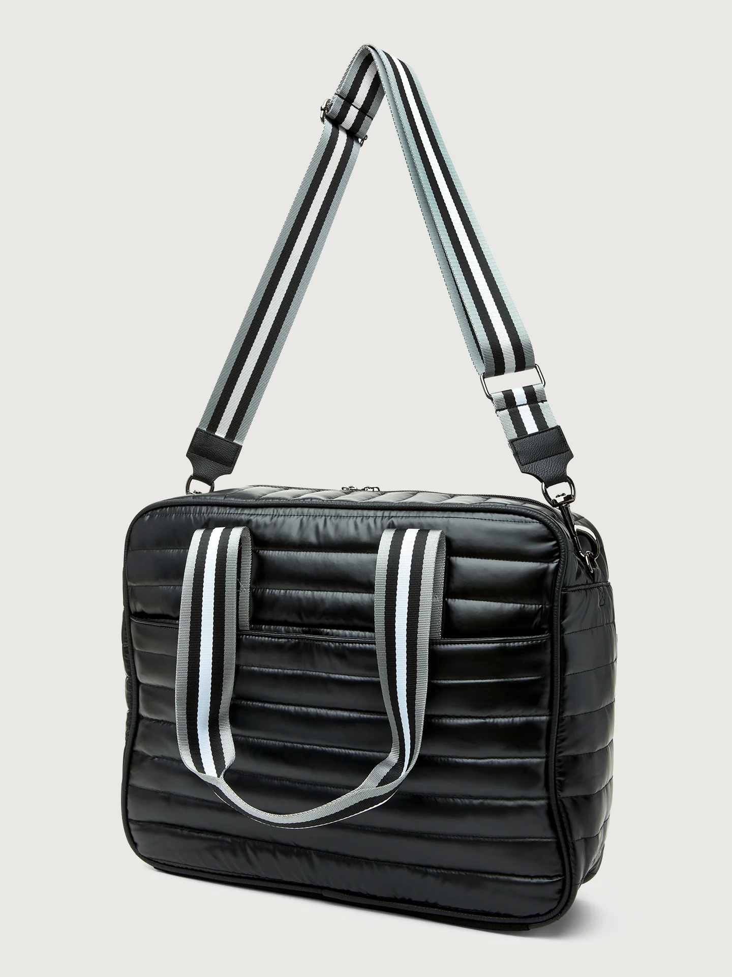 You are the Champion Tennis Bag - Pearl Black/ Pewter/ Black/ White Web - Image 12